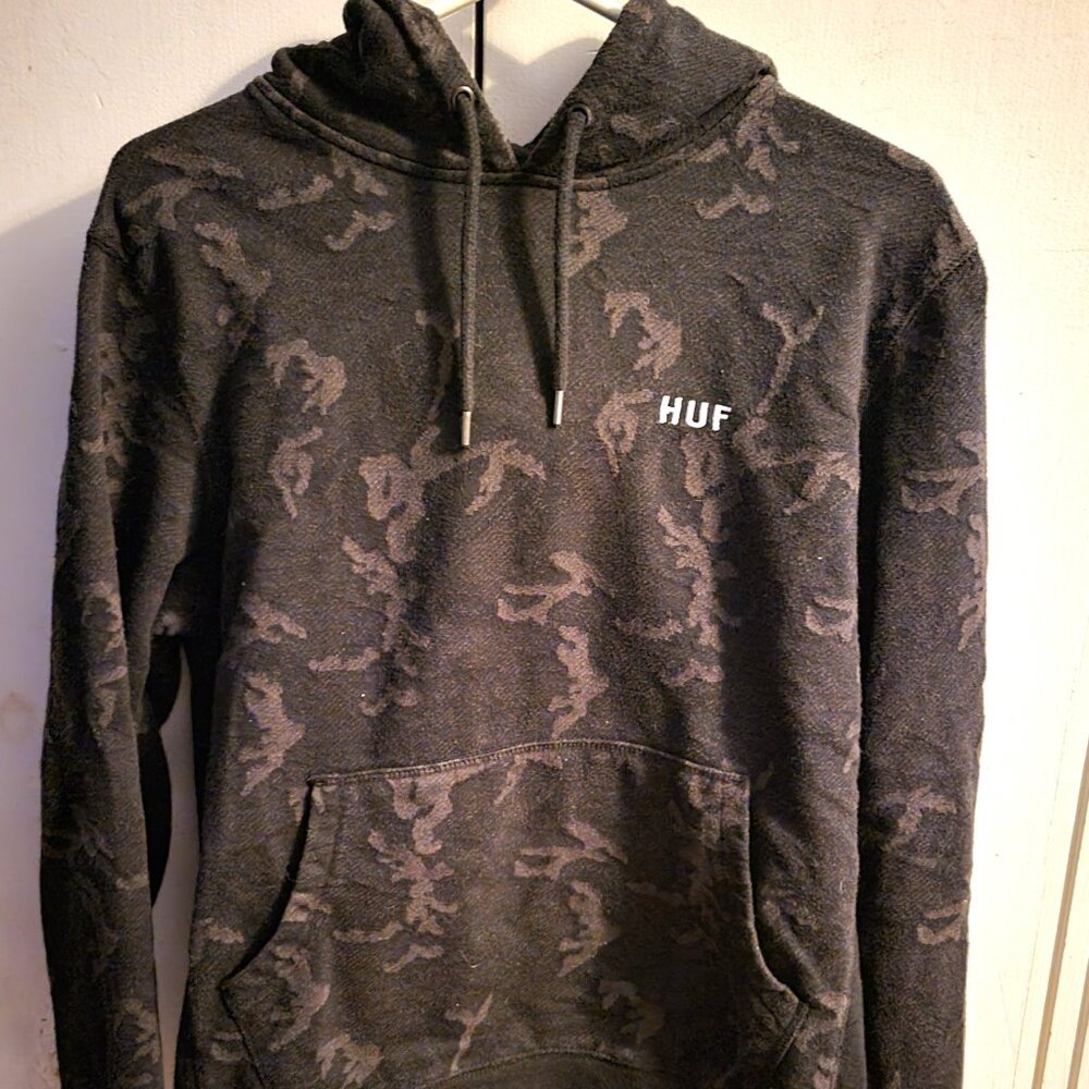 HUF Unisex Black/Gray Camo Hoodie - M/SM